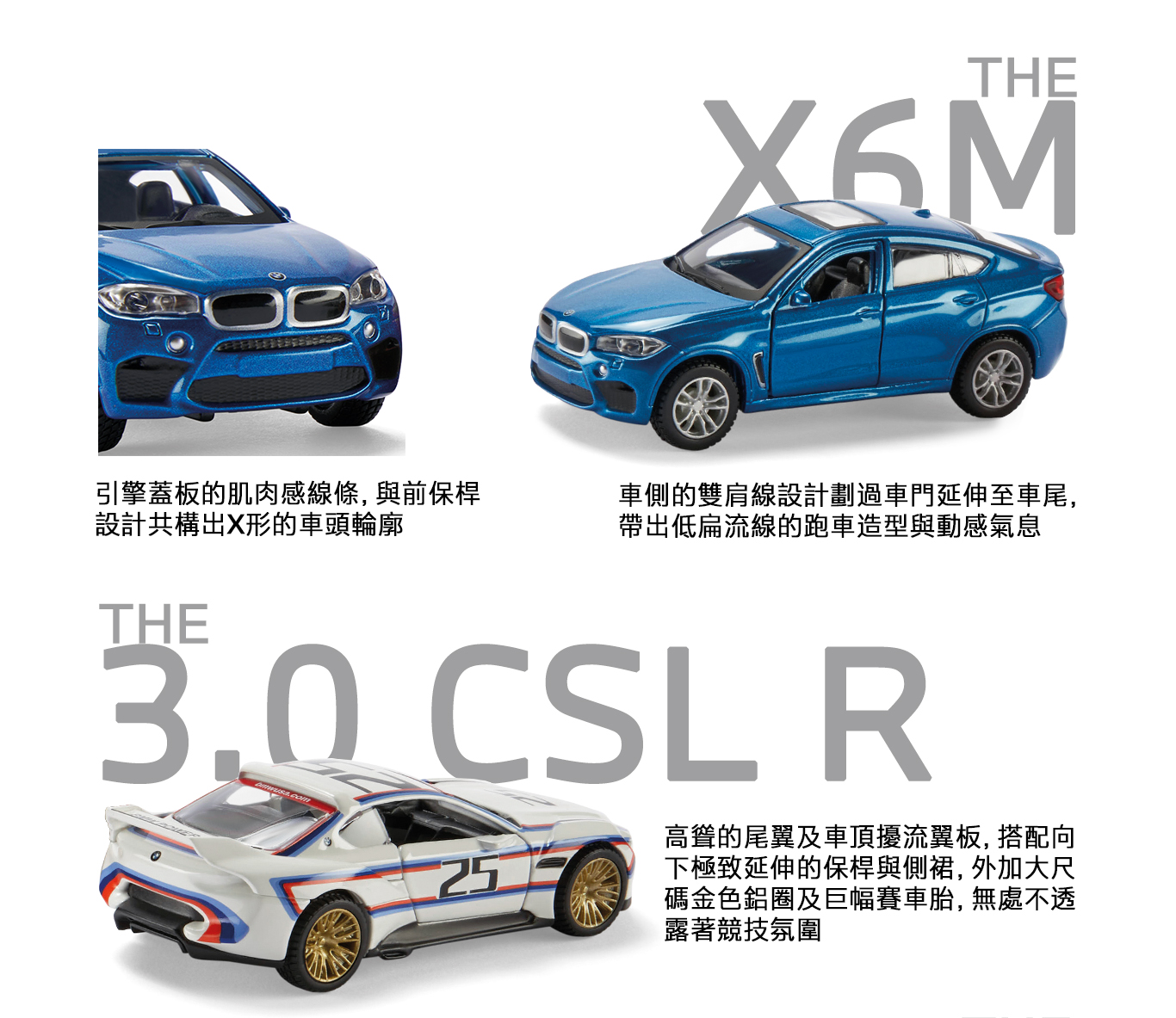 X6M(藍)、3.0 CSL R、