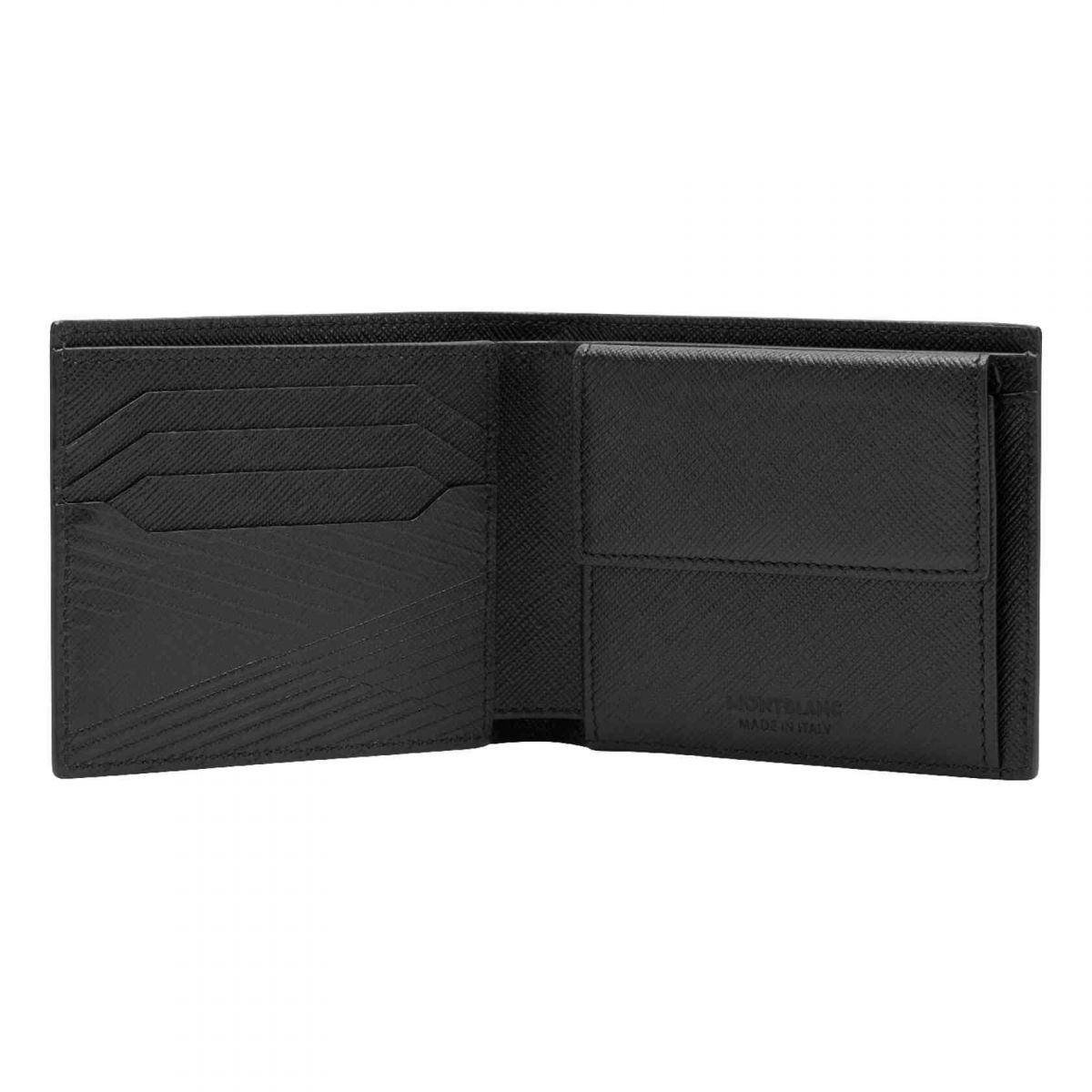 萬寶龍卡夾附零錢袋帶有四個信用卡槽、兩個鈔票隔層及一個零錢袋